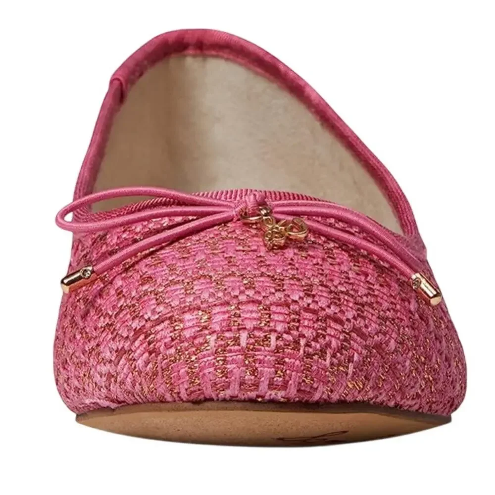 Sam Edelman Kids Felicia Ballet Flats US 1 M EU 32 Pink Vegan Leather NIB
